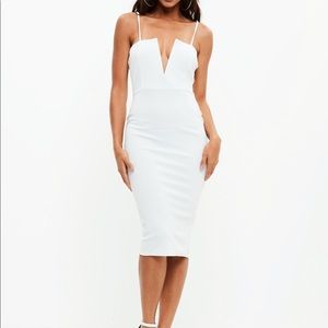 Misguided crepe strappy v bar midi dress small